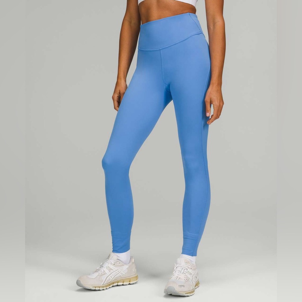 Lululemon Base Pace High Rise Running Tight - Brushed Nulux in Blue Nile